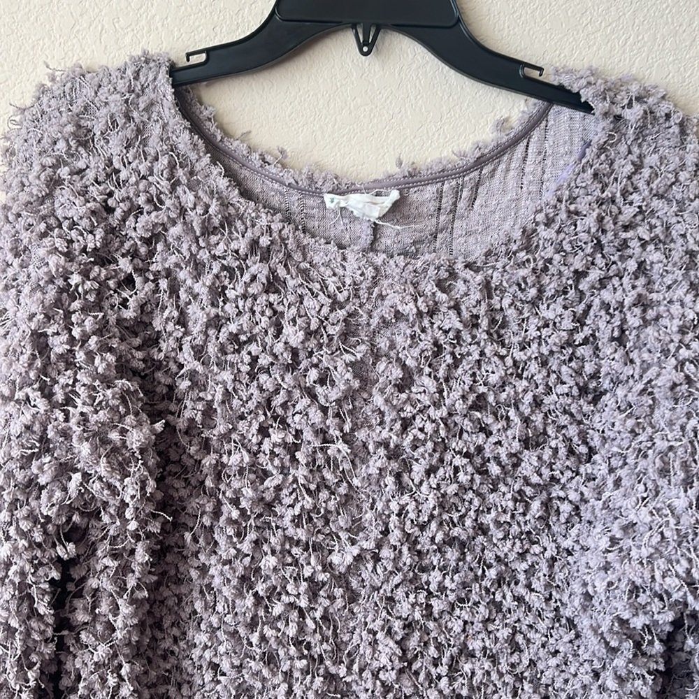 Soft and comfy, shaggy sweater, purple
